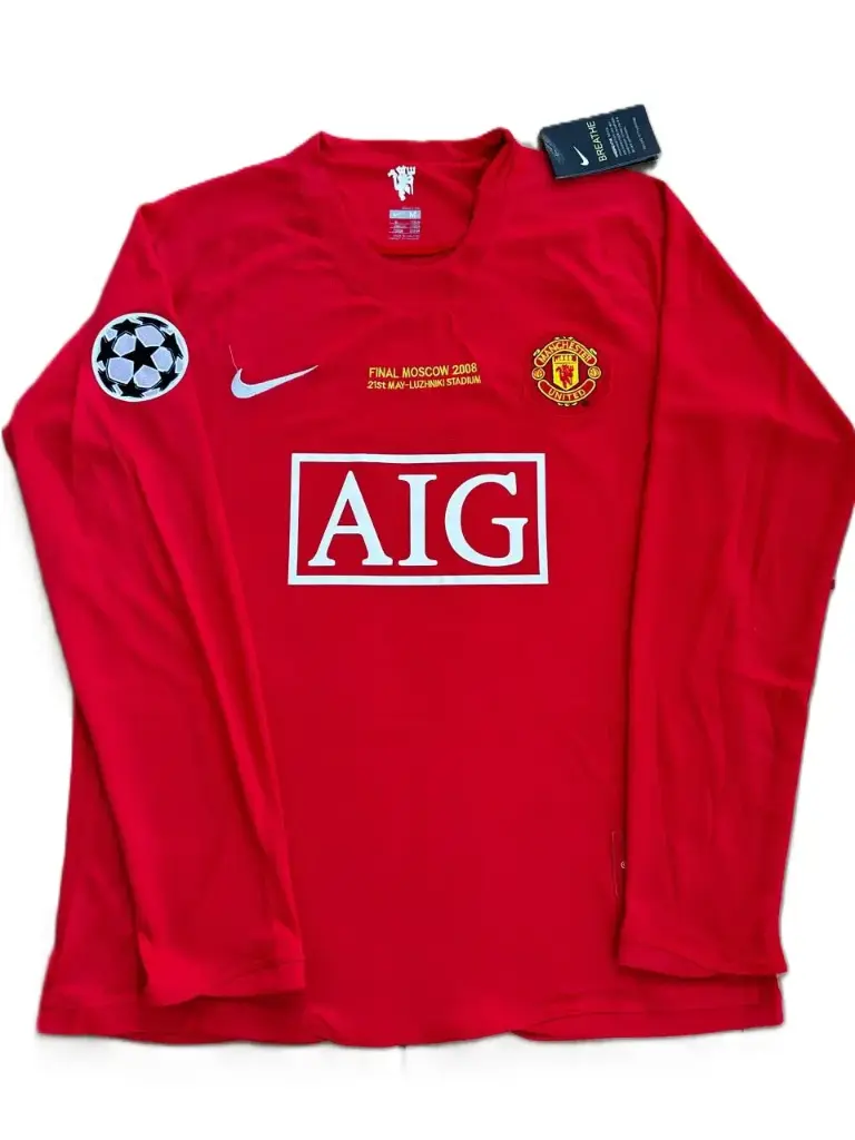 Man U Football Jersey | Ronaldo #7 Jersey | 2008 CLeague Final Kit | Man U 07/08 Jersey | Football Jersey (S)